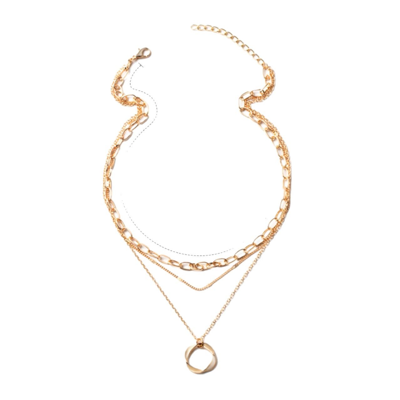 Chain Hoop Pendant Necklace - view 5