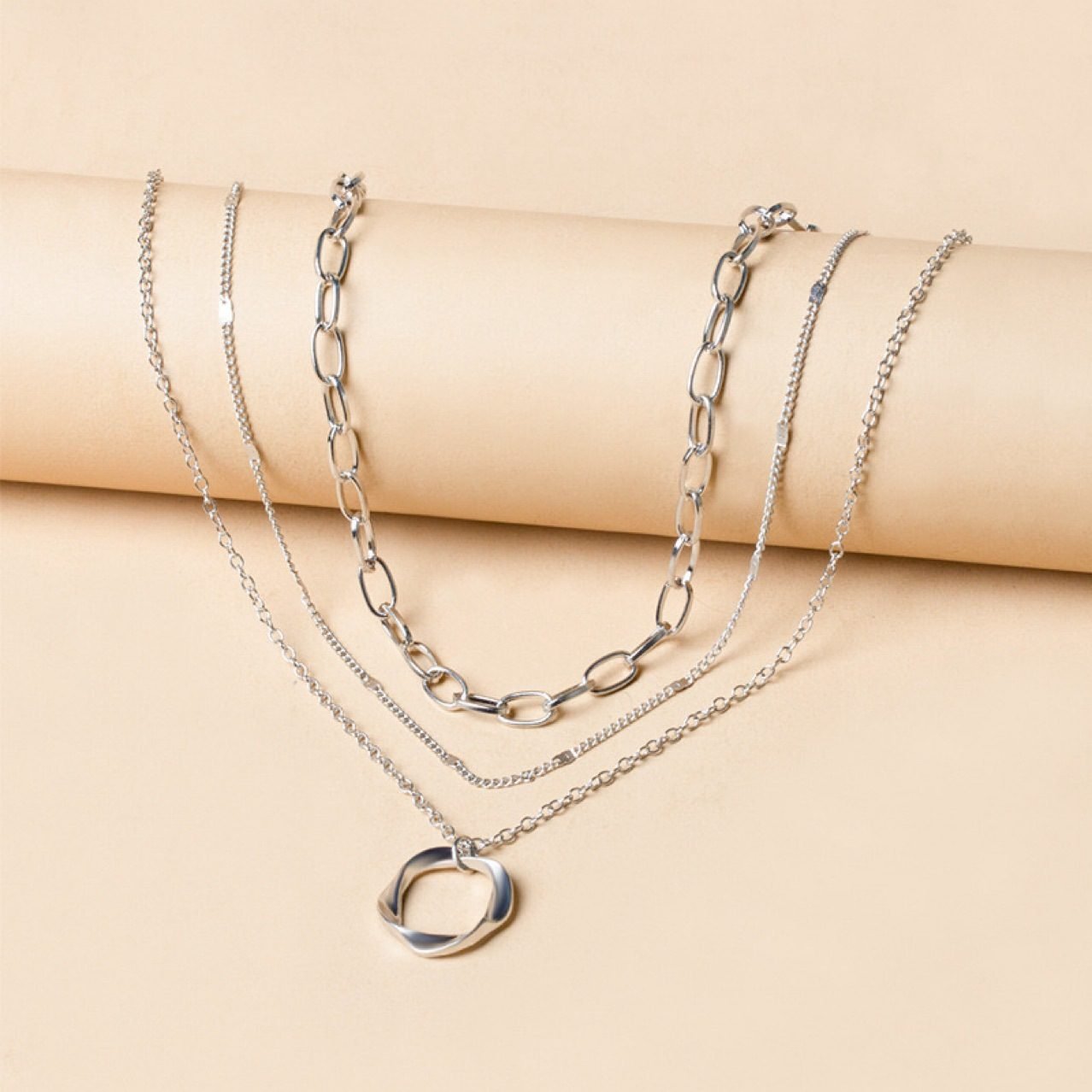 Chain Hoop Pendant Necklace - view 6