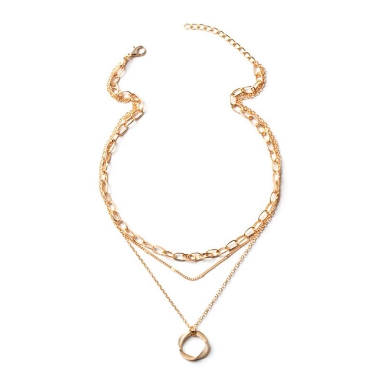 Chain Hoop Pendant Necklace - view 7