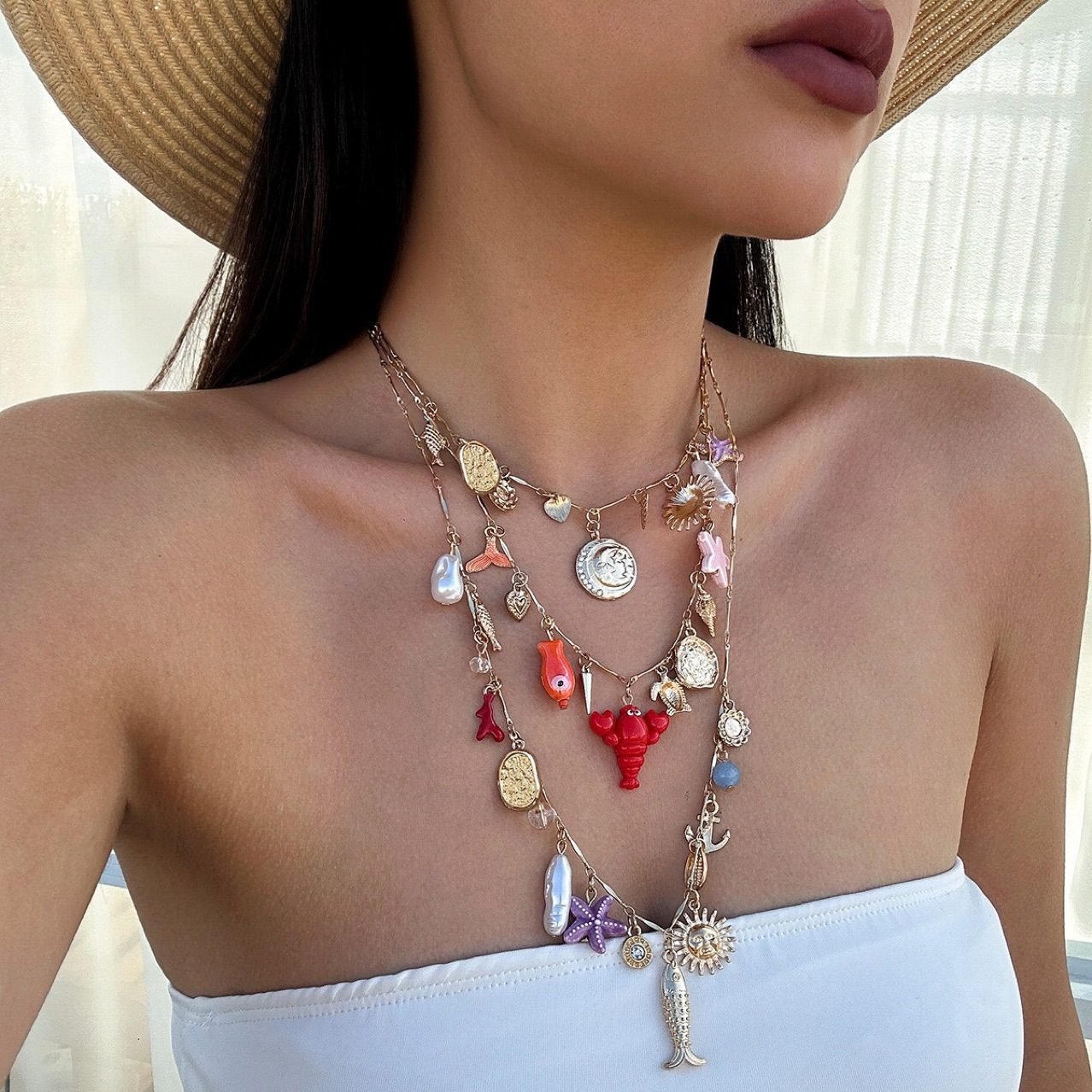 Pearl Starfish Layered Necklace - view 2