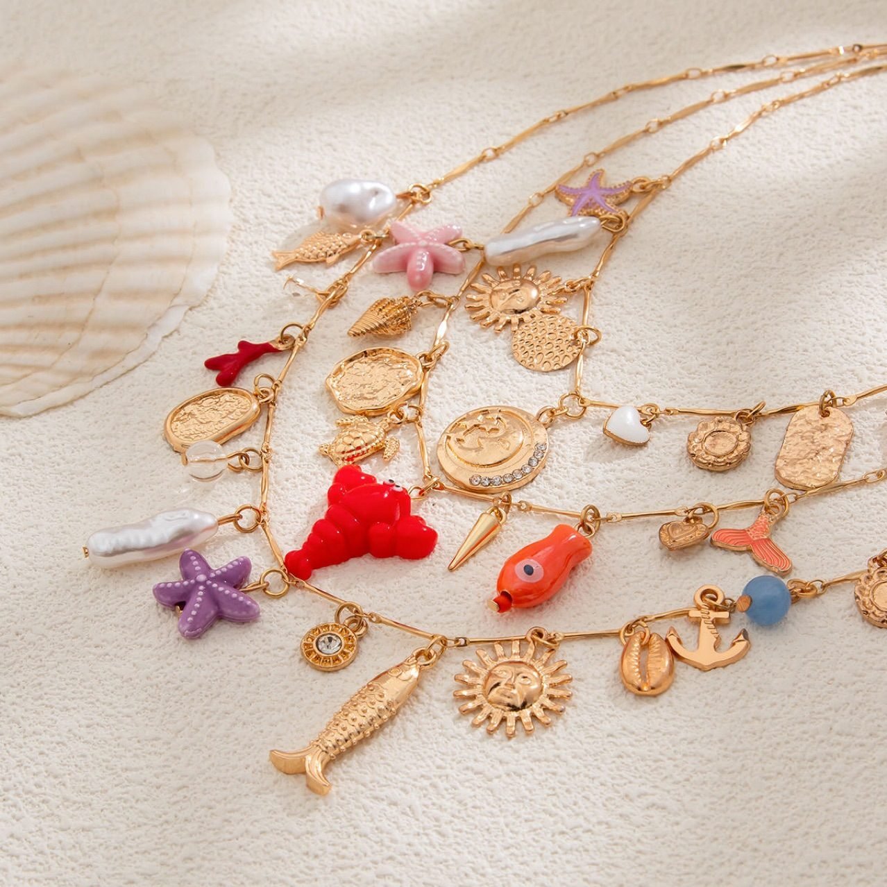Pearl Starfish Layered Necklace - view 5