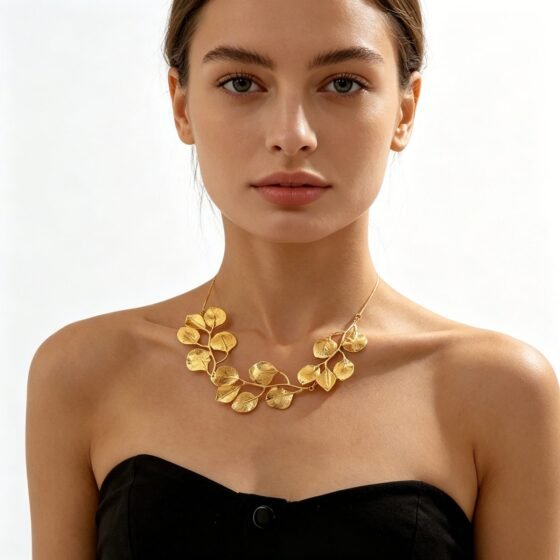 Floral Leaf Necklace - view 1