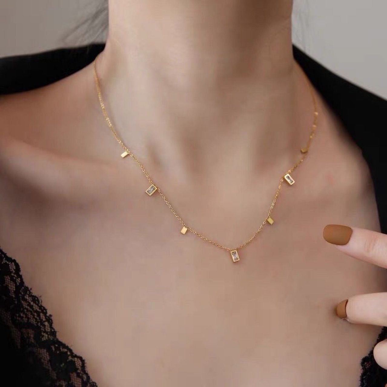 Crystal Tassel Necklace - view 3