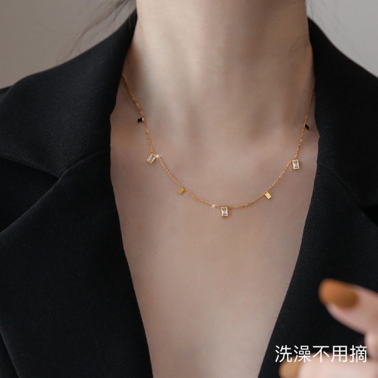 Crystal Tassel Necklace - view 4