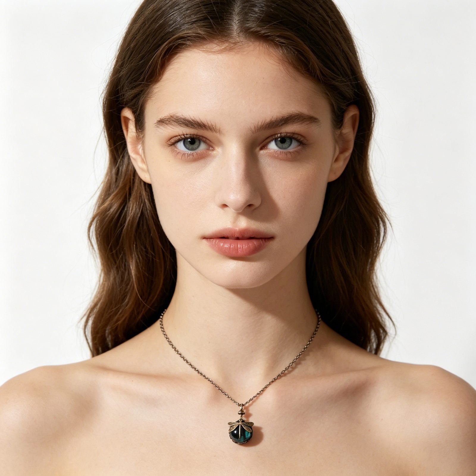 Dragonfly Crystal Pendant Necklace - view 1