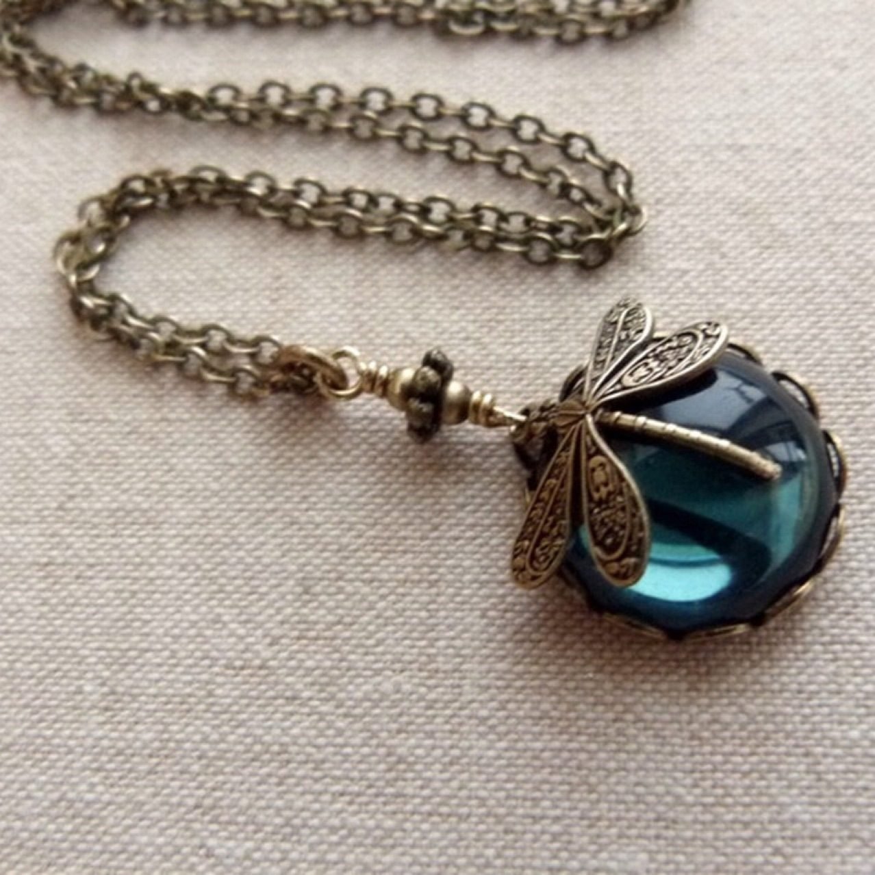Dragonfly Crystal Pendant Necklace - view 2