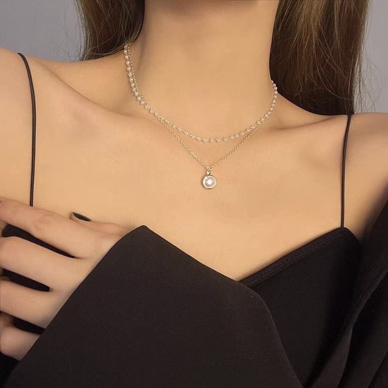 Pearl Vintage Layered Necklace - view 3