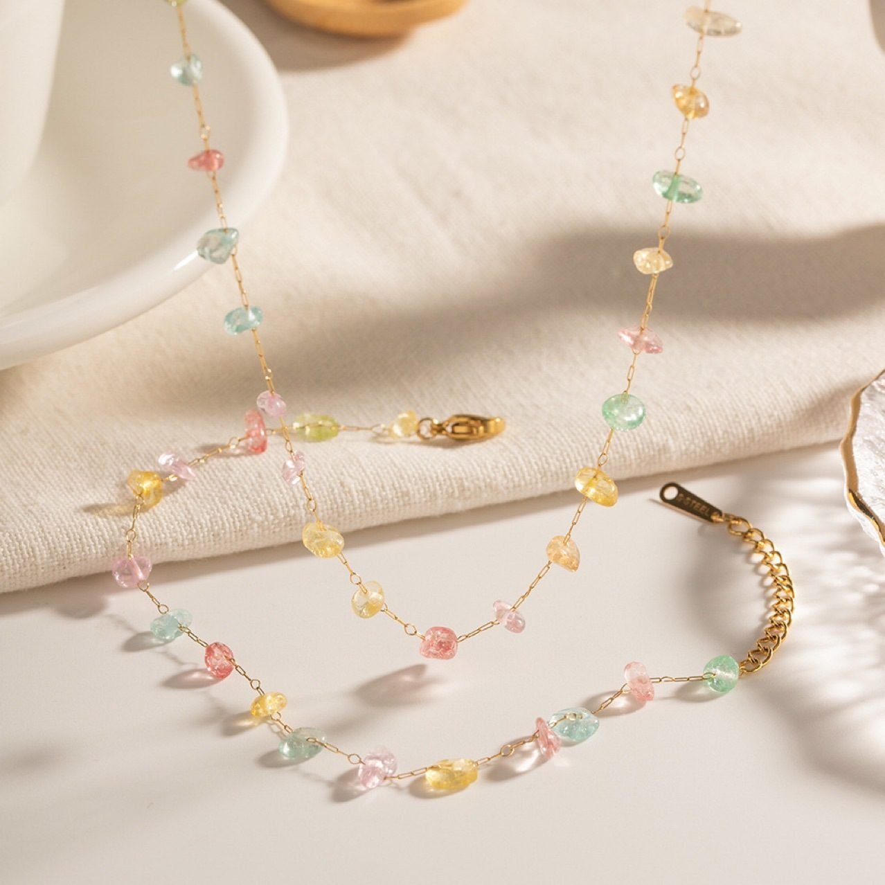 Gemstone Colorful Beaded Necklace - view 2