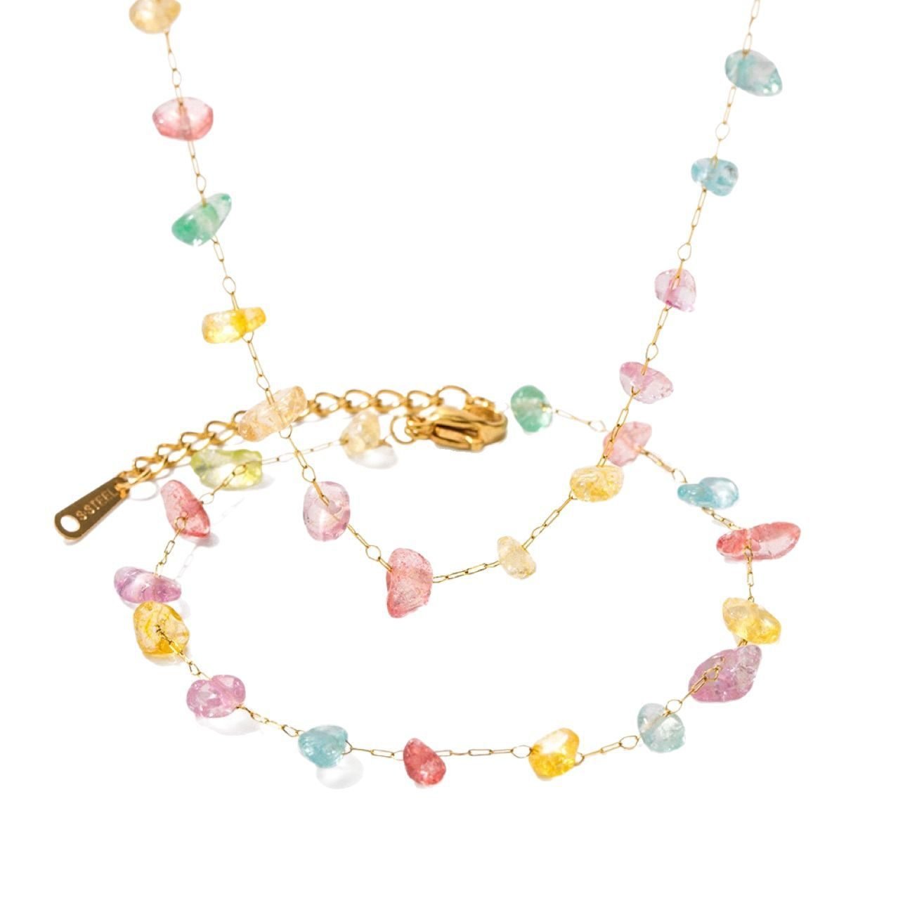 Gemstone Colorful Beaded Necklace - view 4