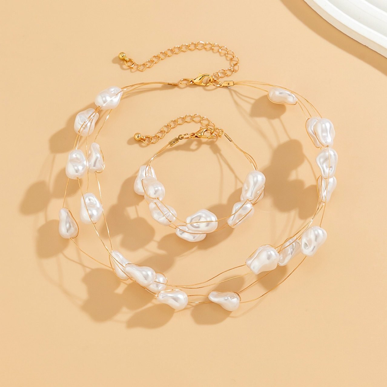 Pearl Baroque Beaded Necklace - view 3